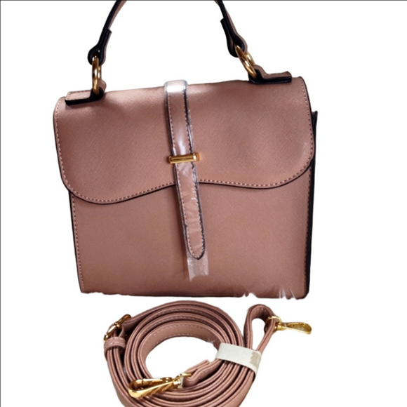 None Handbags - Medium Handbag Purse Crossbody Dusty Rose Pink Gold